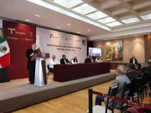 Firman trascendental acuerdo en Tamaulipas: tecnificarán Distrito de Riego 026 con inversión de 4,100 MDP