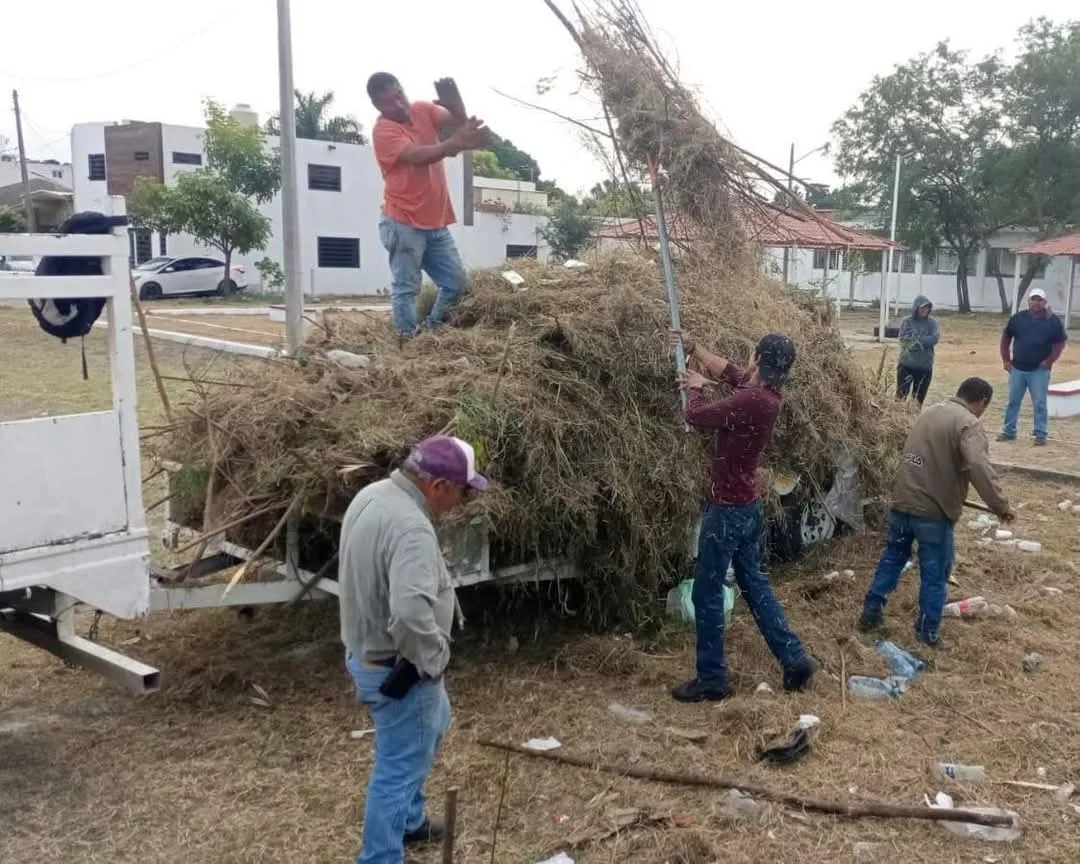 Equipo de Servicios Públicos Realiza Trabajos de Limpieza y Recolección de Maleza en la Col. Ampliación López Mateos
