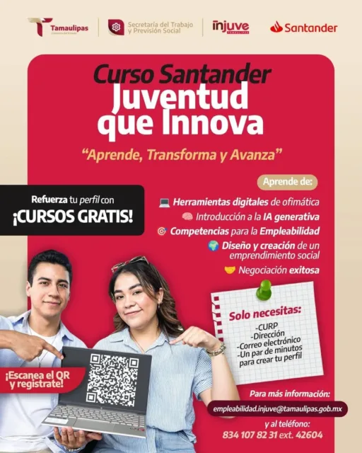 INJUVE Tamaulipas lanza “Juventud que Innova” con cursos gratuitos